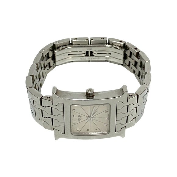 HERMES H Watch Stainless Steel Wristwatch for Men and Women, Silver, 23685 - Picture 1 of 5